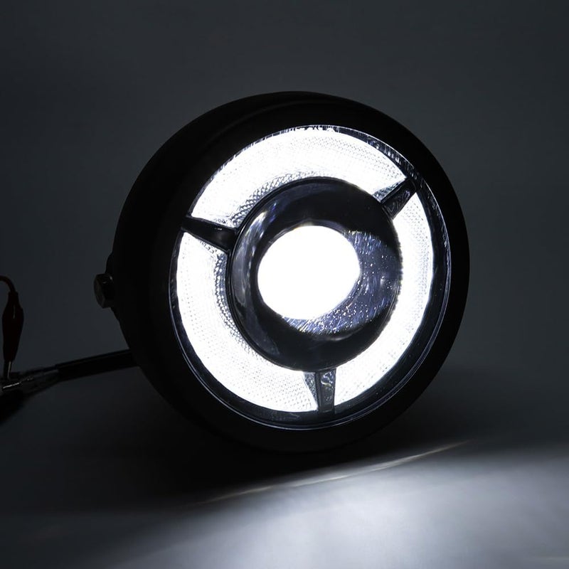 BENEALL Motorcycle Headlight 5.75 inch Round LED with Mounting Brackets Assembly, Front Headlamp with DRL High/Low Beam for Cafe Racer E-bike Bobber Chopper (style B) - Image 4